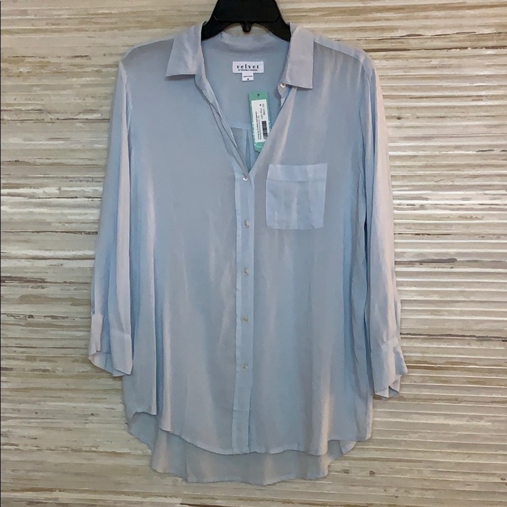 Velvet Button Down Top